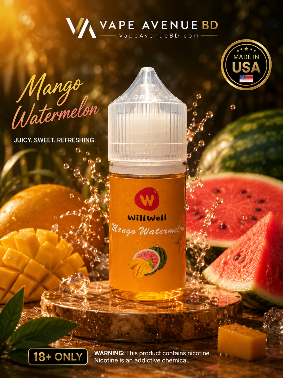 Willwell Mango Watermelon Nic Salt E-Liquid 30ml 50MG