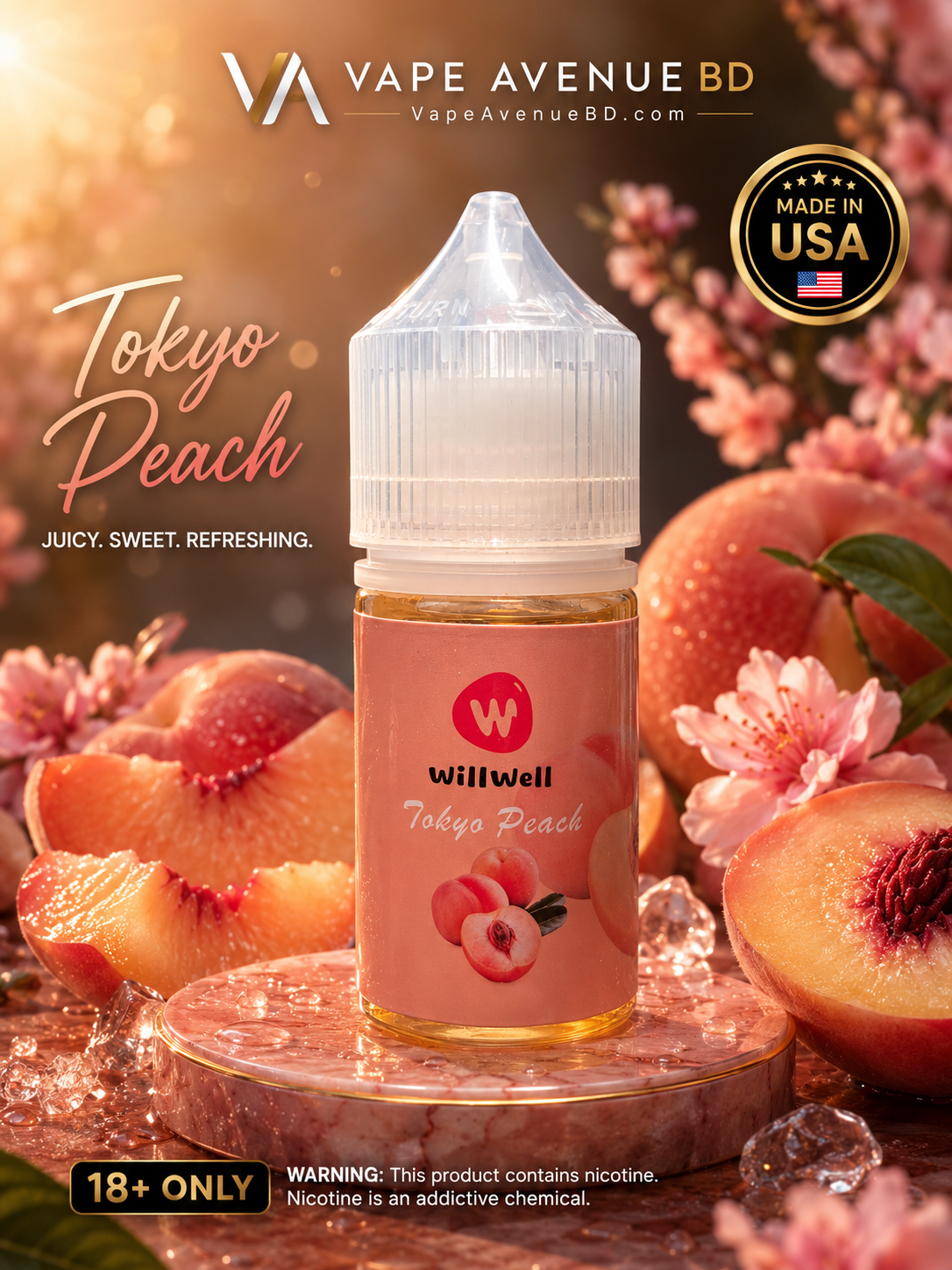 Willwell Tokyo Peach Nic Salt E-Liquid 30ml 50MG